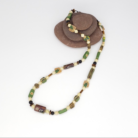 Boho 💥 Handmade beads on a handmade bead Necklace - Picture 6 of 8